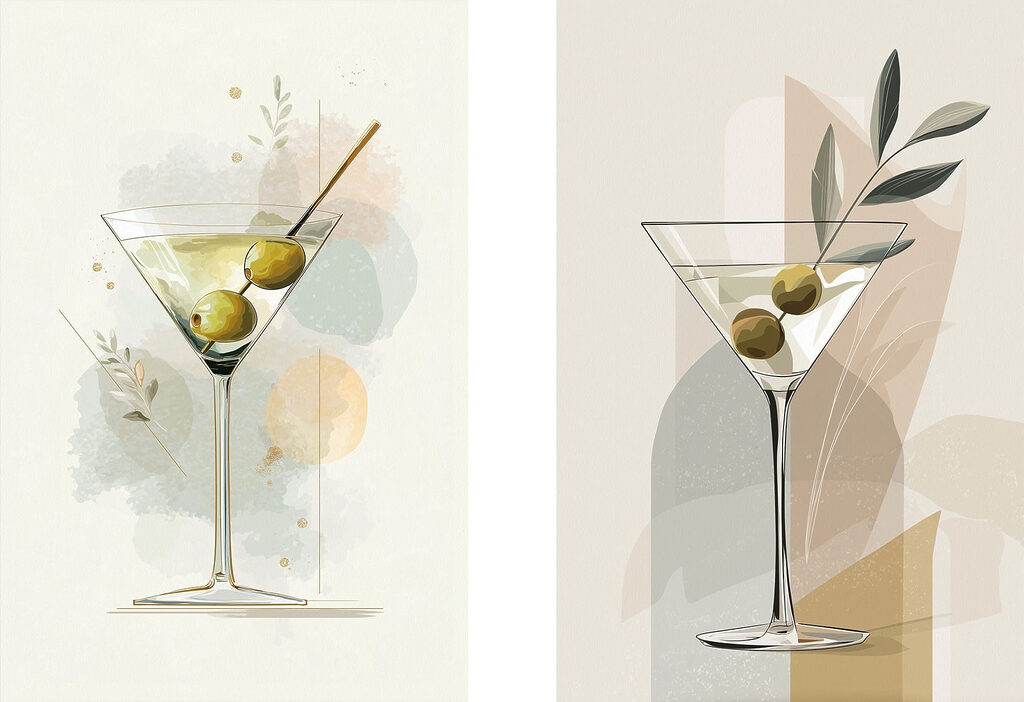 Martini s olivami — celý dizajn