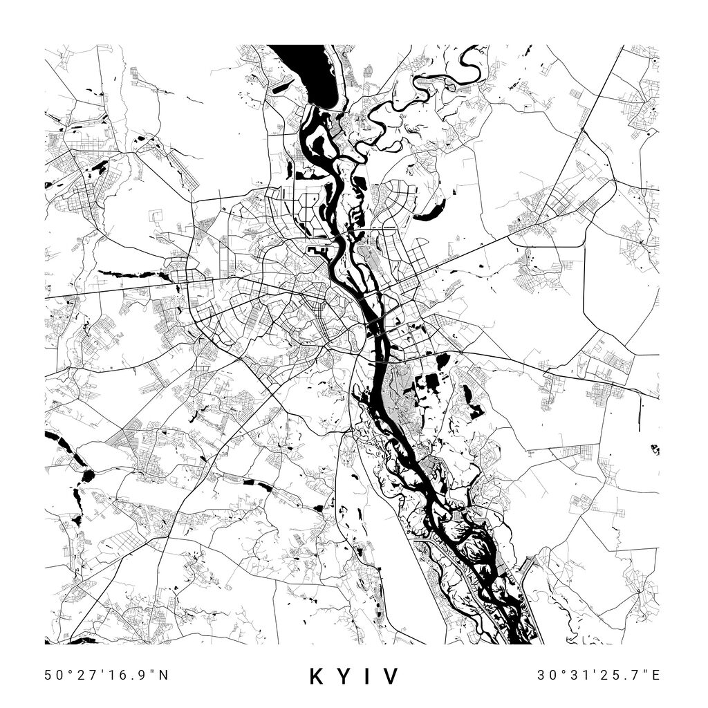 Kyjev na mape — celý dizajn