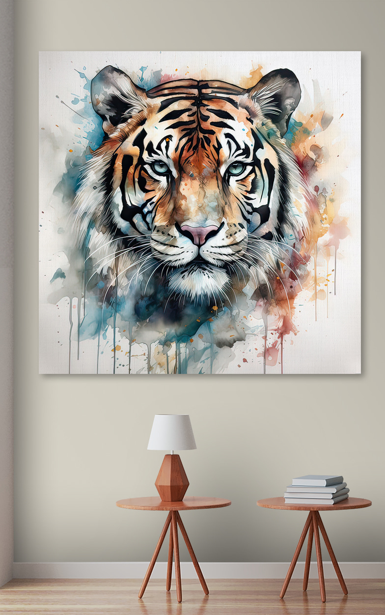 Tiger v chladných striekancoch — interiér 2