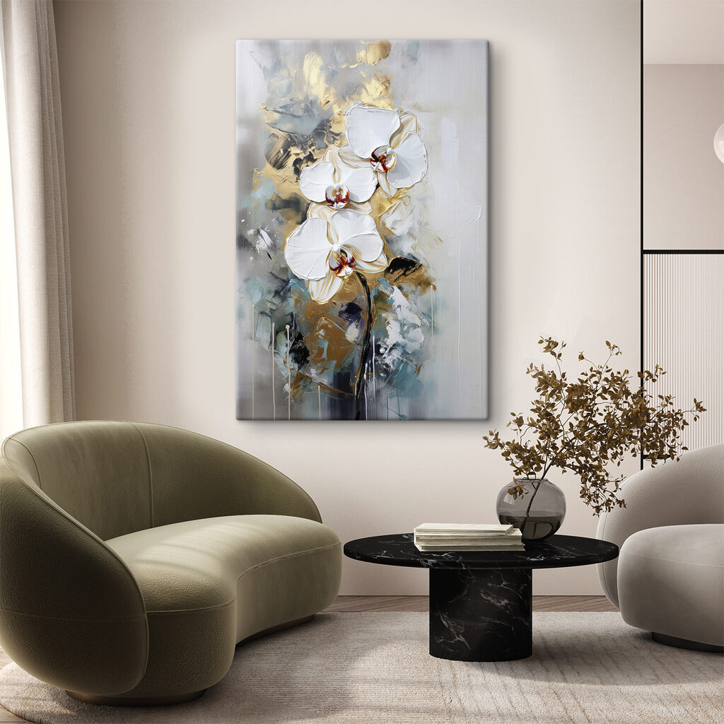 Orchidey medzi sivými ťahmi — interiér 2