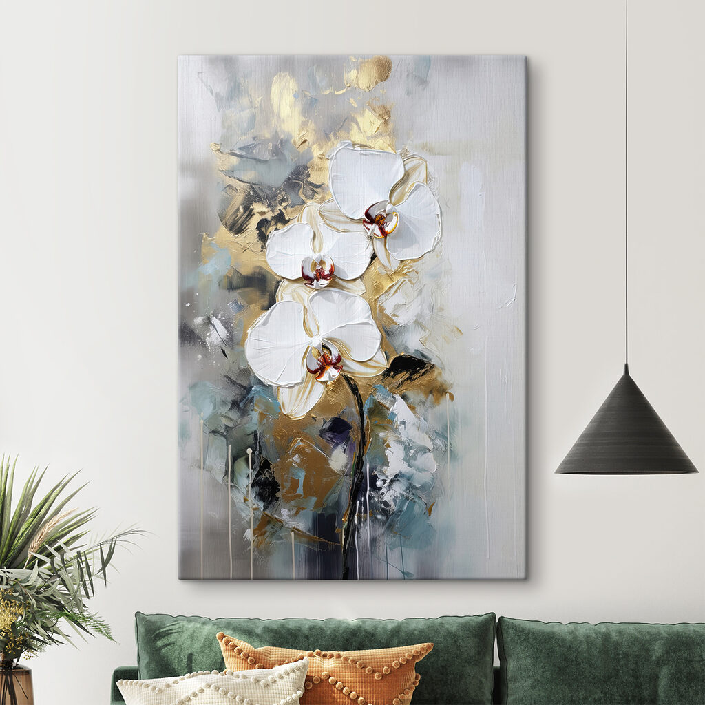 Orchidey medzi sivými ťahmi — interiér 3