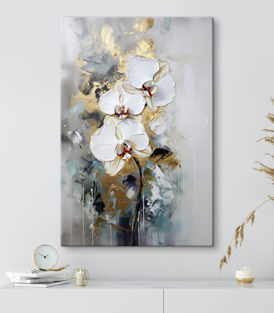 Orchidey medzi sivými ťahmi — interiér 1
