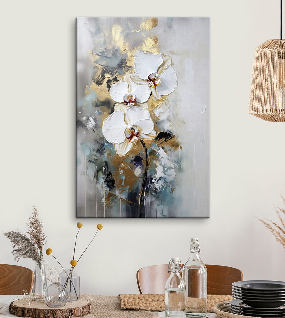 Orchidey medzi sivými ťahmi — interiér 5