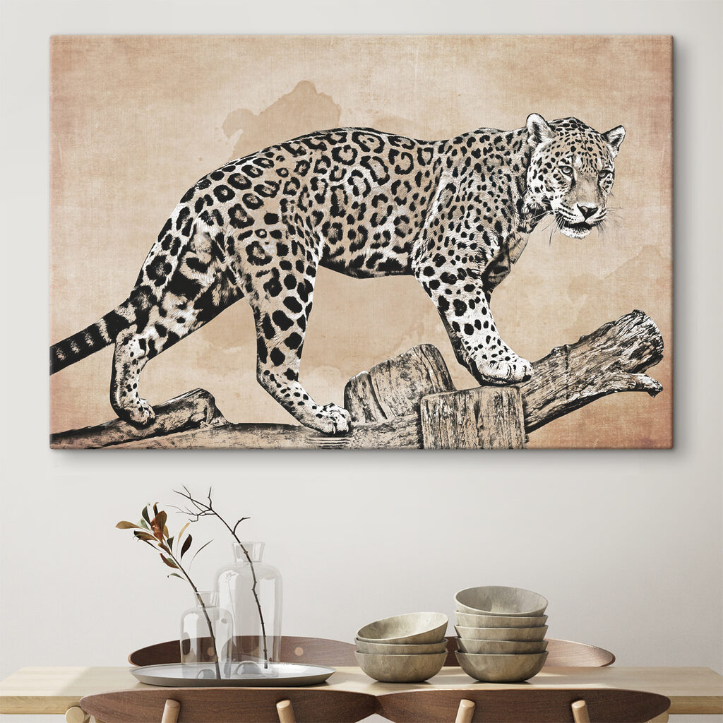 Leopard na konári — interiér 1