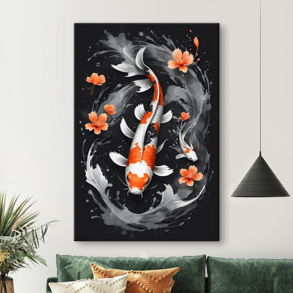 Koi medzi oranžovými kvetmi — interiér 2