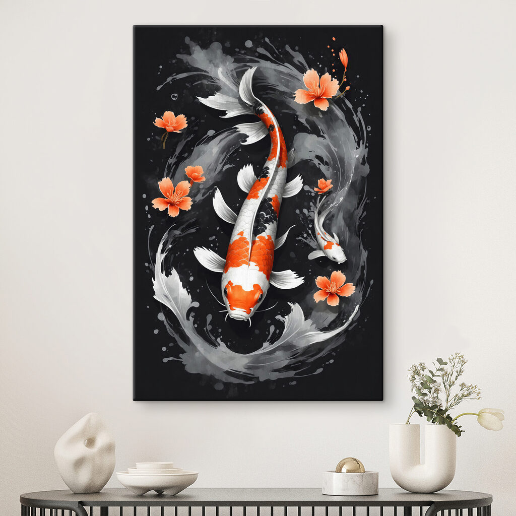 Koi medzi oranžovými kvetmi — interiér 1
