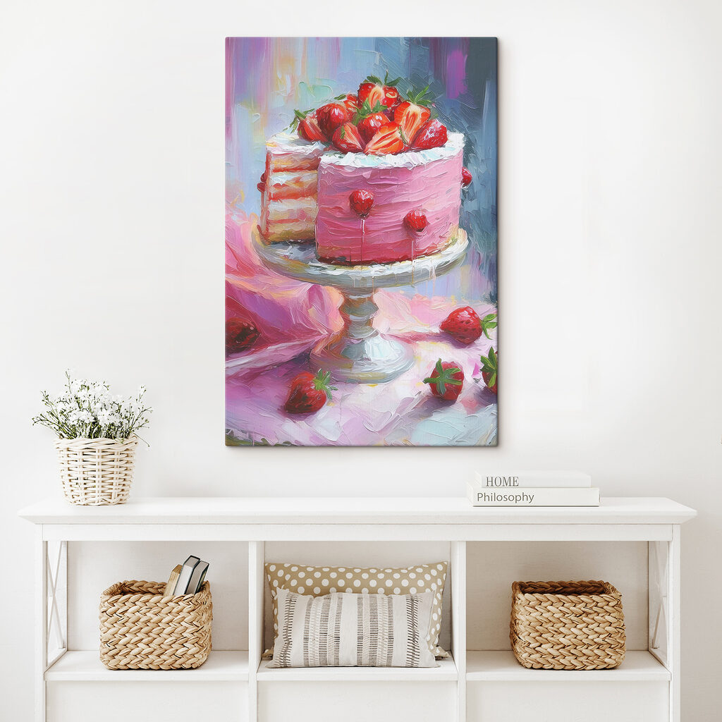 Jahodová torta na podstavci — interiér 2