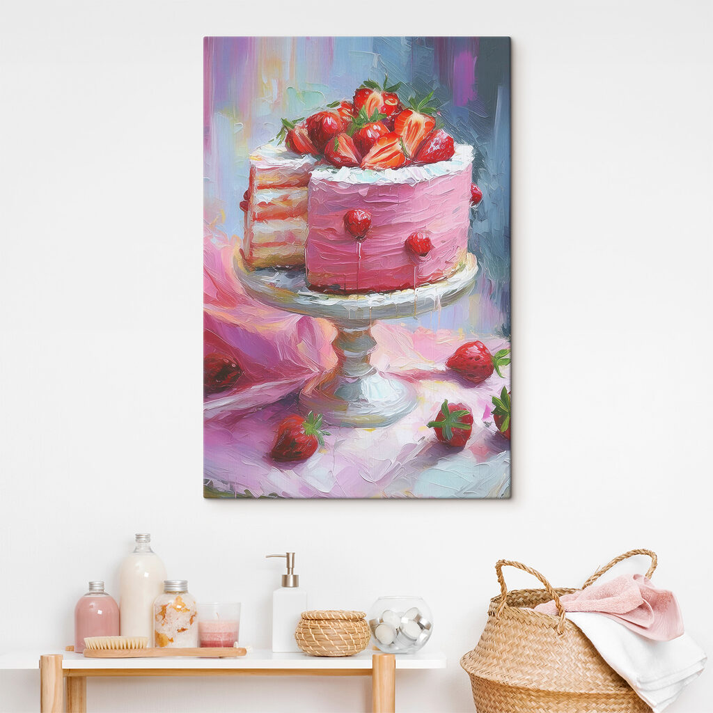 Jahodová torta na podstavci — interiér 1