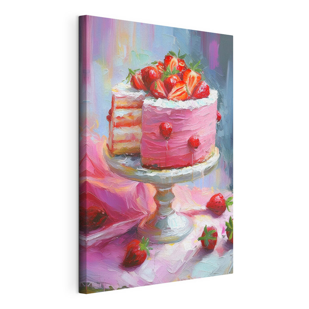 Jahodová torta na podstavci — pohľad na tovar