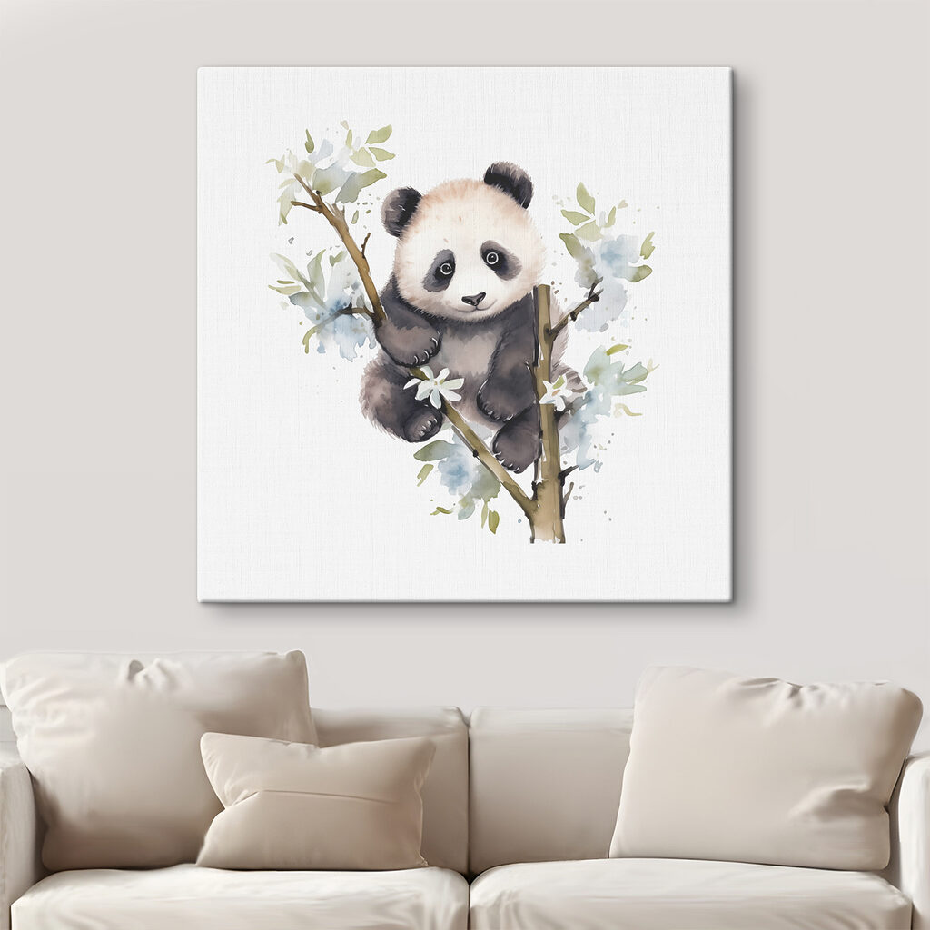 Panda medzi bielym kvetom — interiér 1