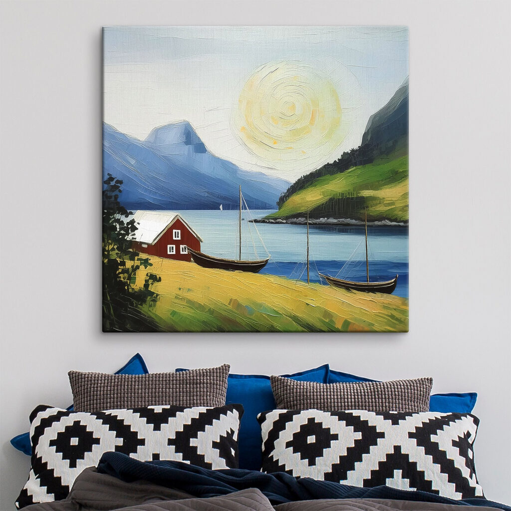 Červený domček pri fjorde — interiér 4