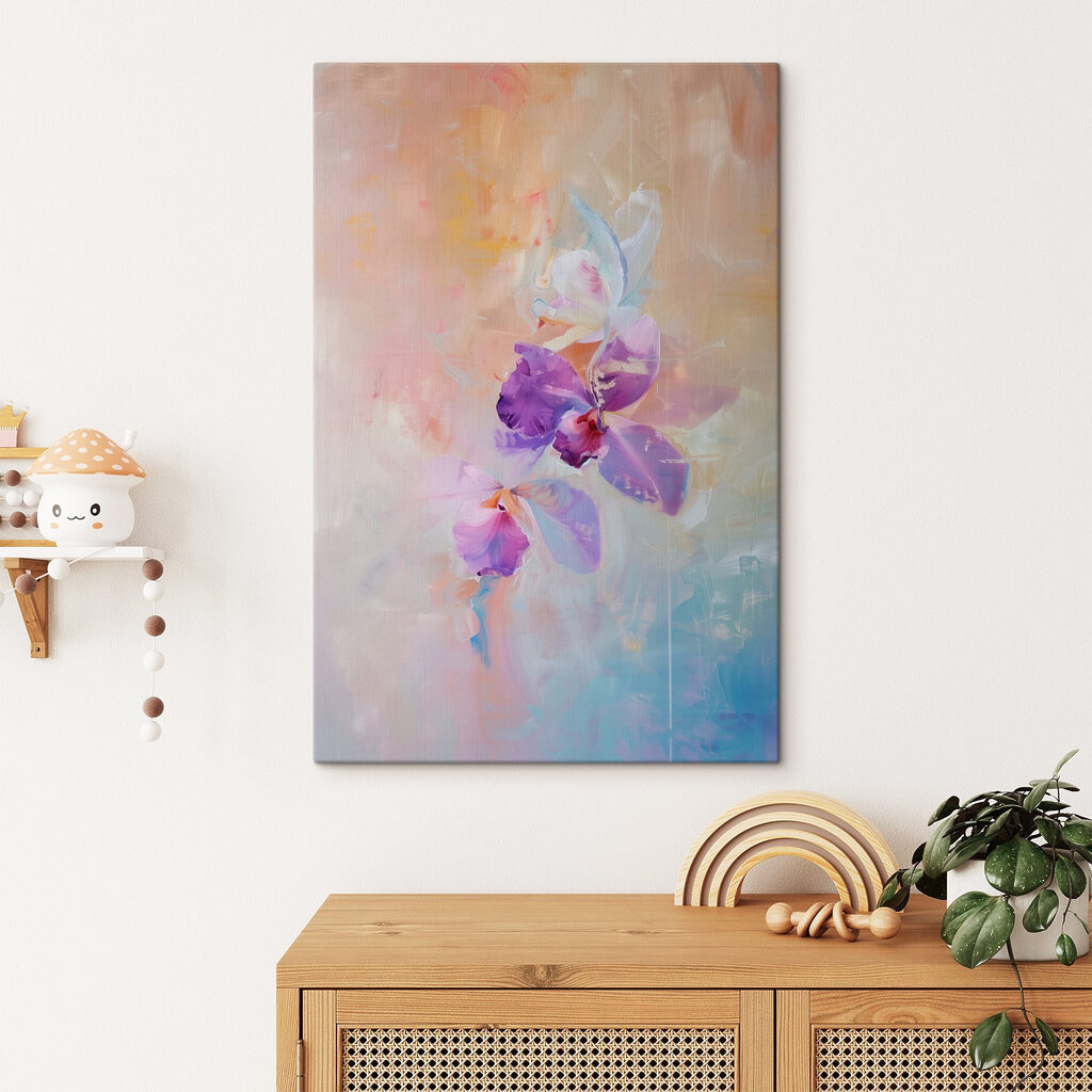 Orchidea v pastelovej hmle — interiér 2