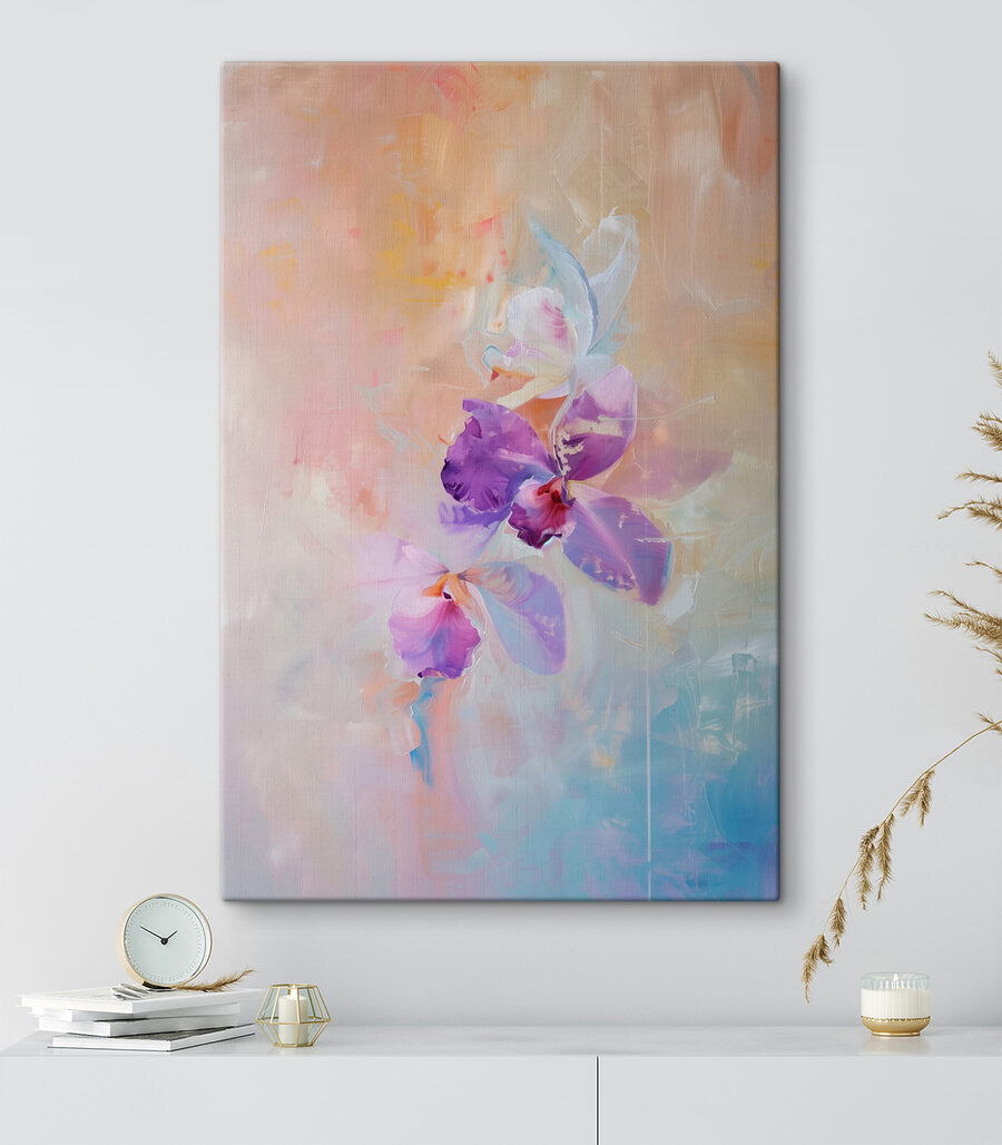 Orchidea v pastelovej hmle — interiér 1