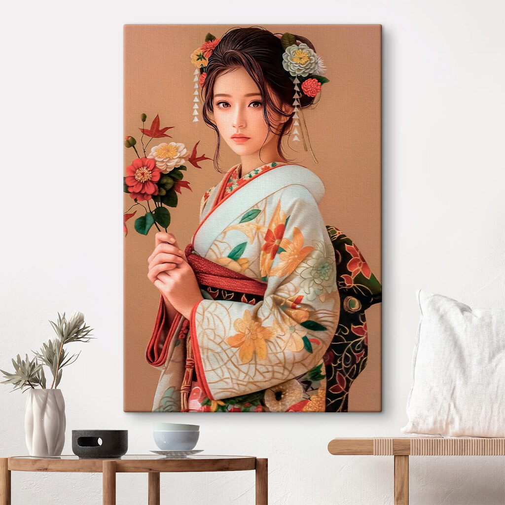 Kvety a kimono v interiéri