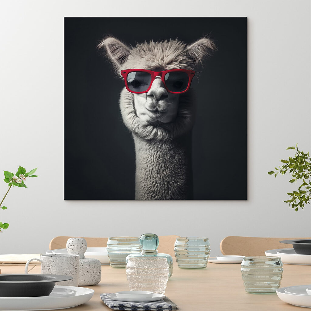 Lama s červenými okuliarmi — interiér 4