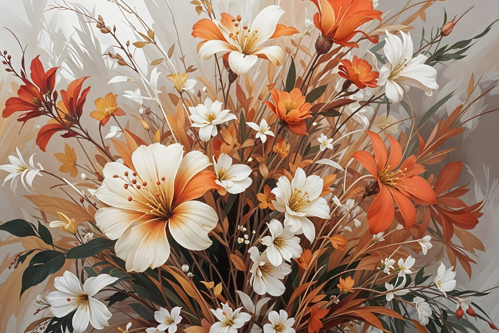 Jesenné kvety — celý dizajn