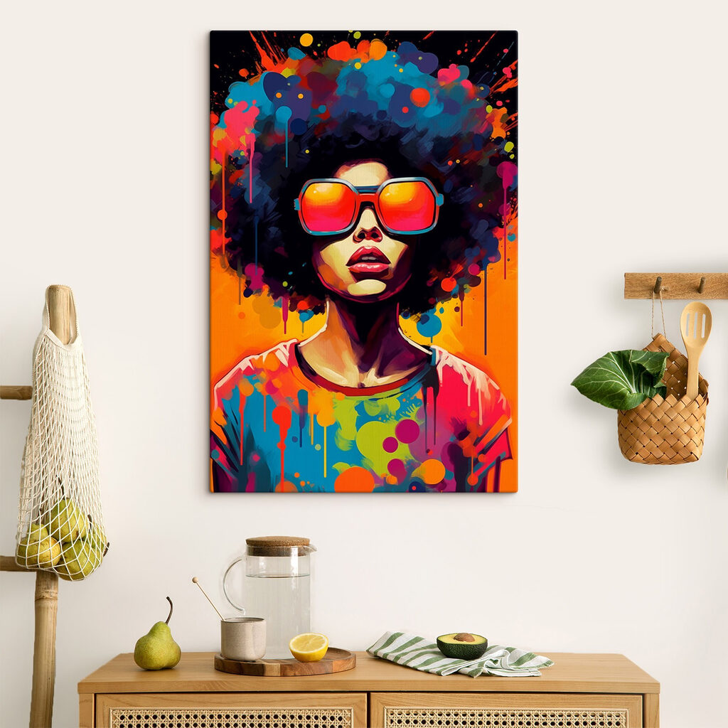 Afro portrét plný farieb — interiér 2