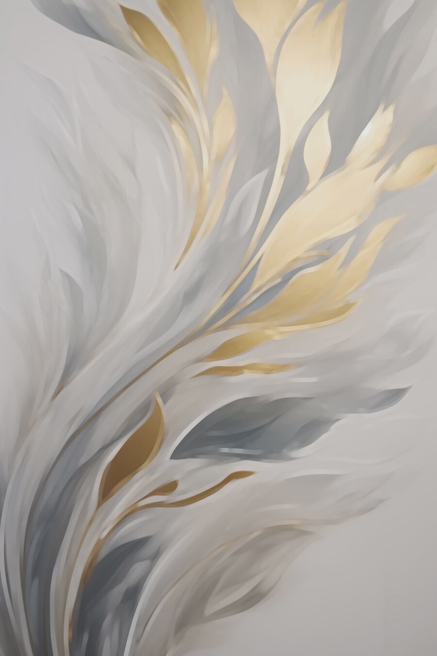Zlaté lístky v sivom — celý dizajn