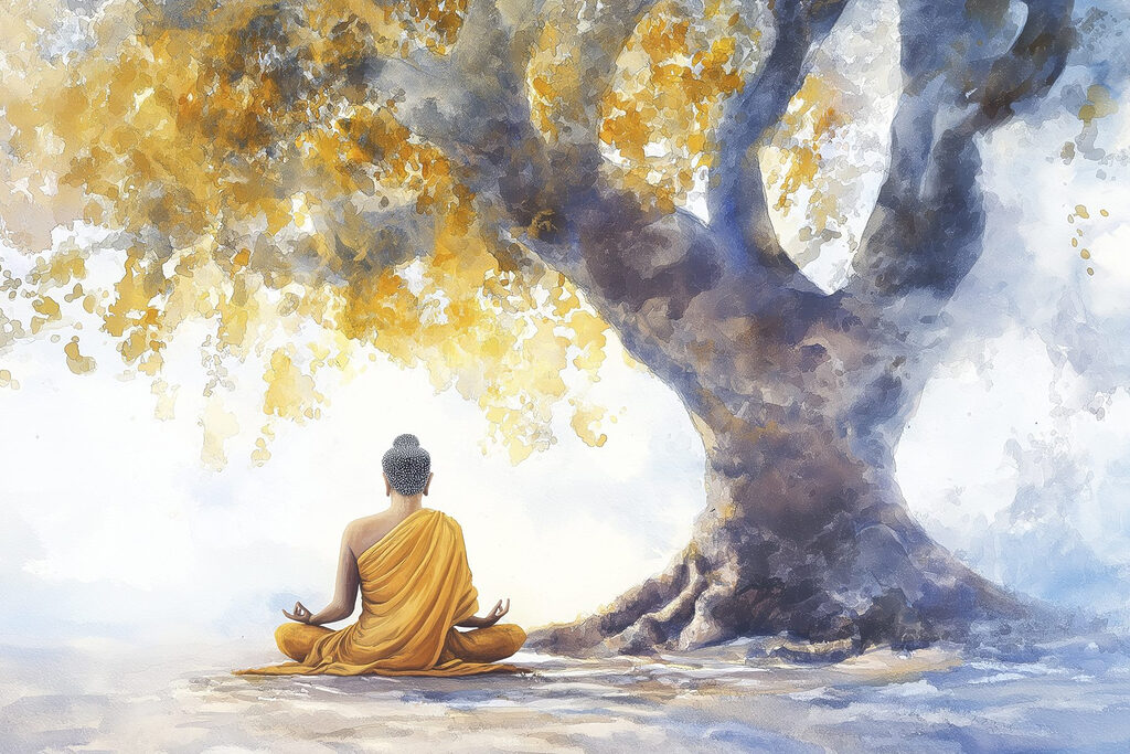 Meditácia pod zlatým stromom — celý dizajn