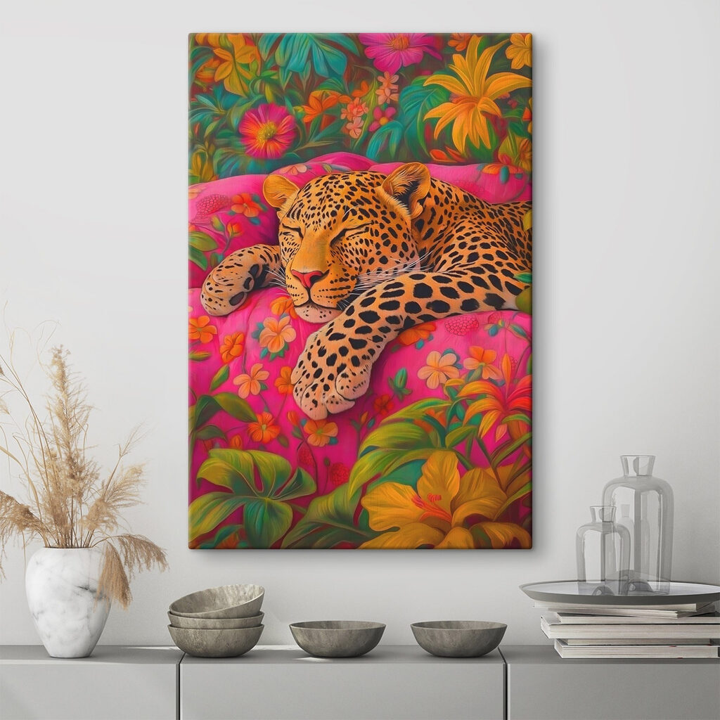 Leopard medzi kvetmi — interiér 1