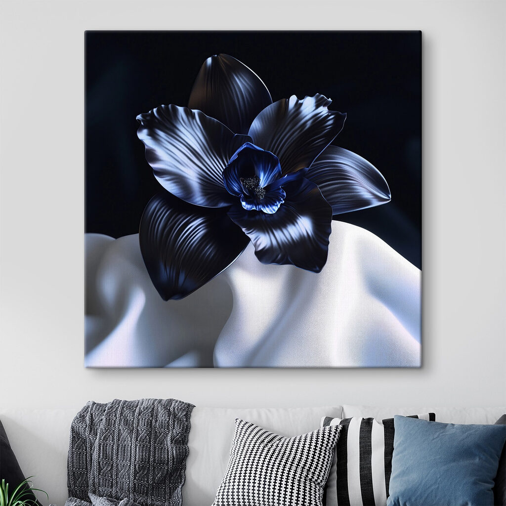 Orchidea na bielych záhyboch — interiér 1