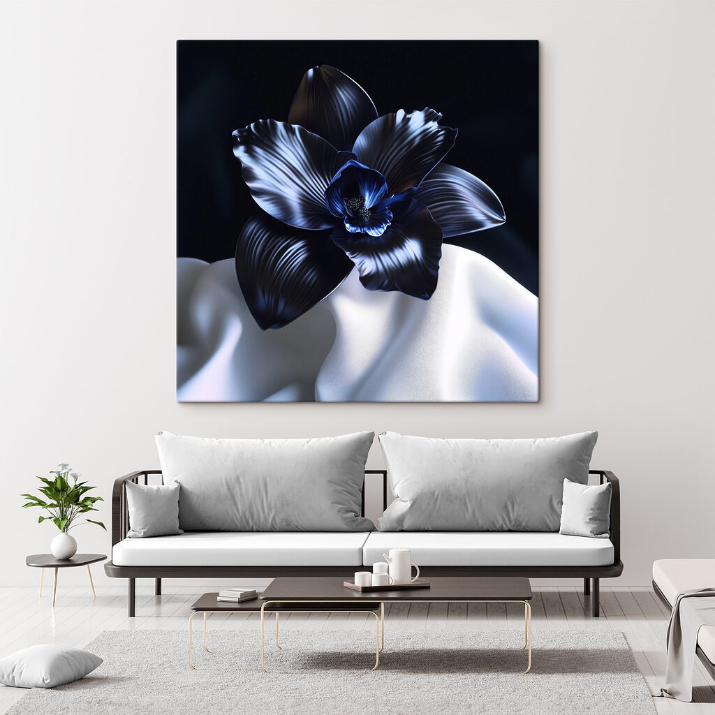Orchidea na bielych záhyboch — interiér 2