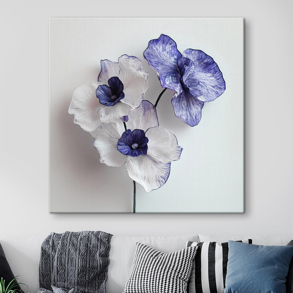 Orchidey s modrými okrajmi — interiér 1