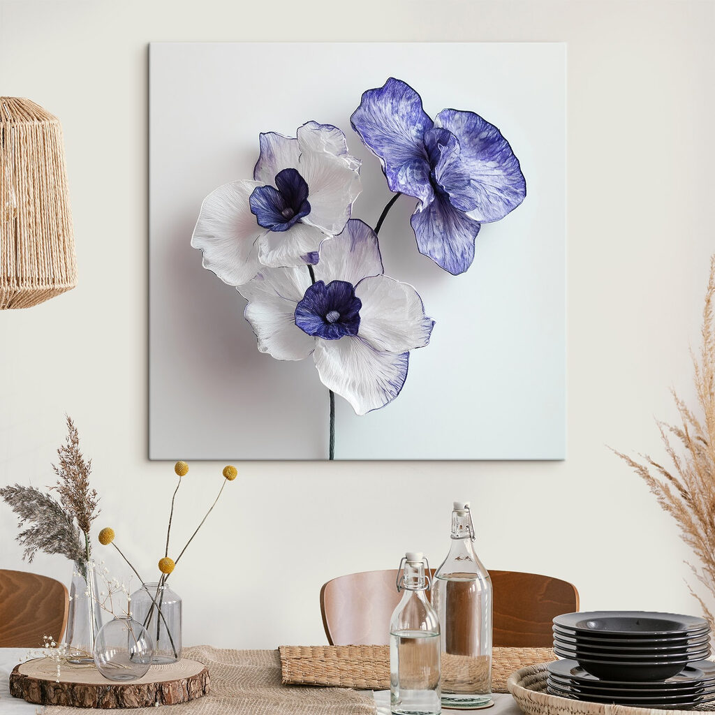 Orchidey s modrými okrajmi — interiér 3