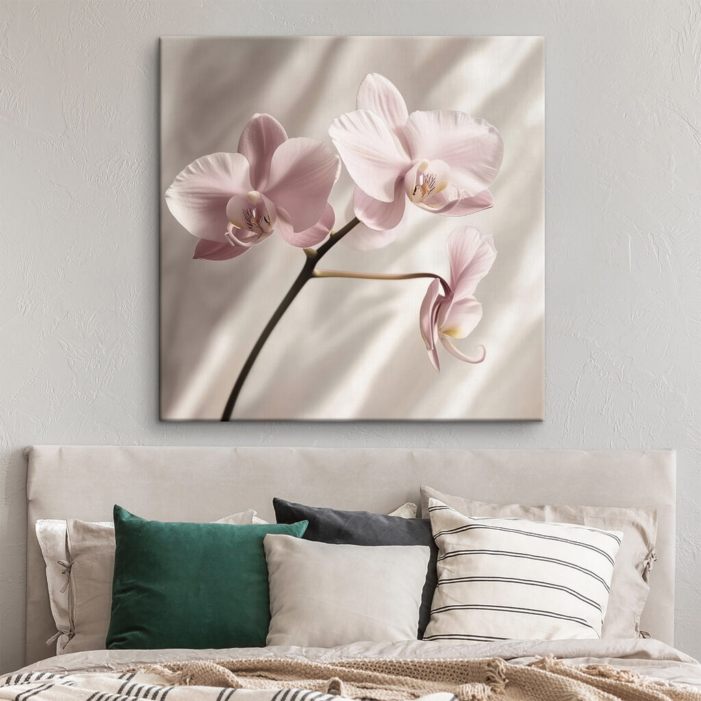 Ružová orchidea na záhyboch — interiér 2