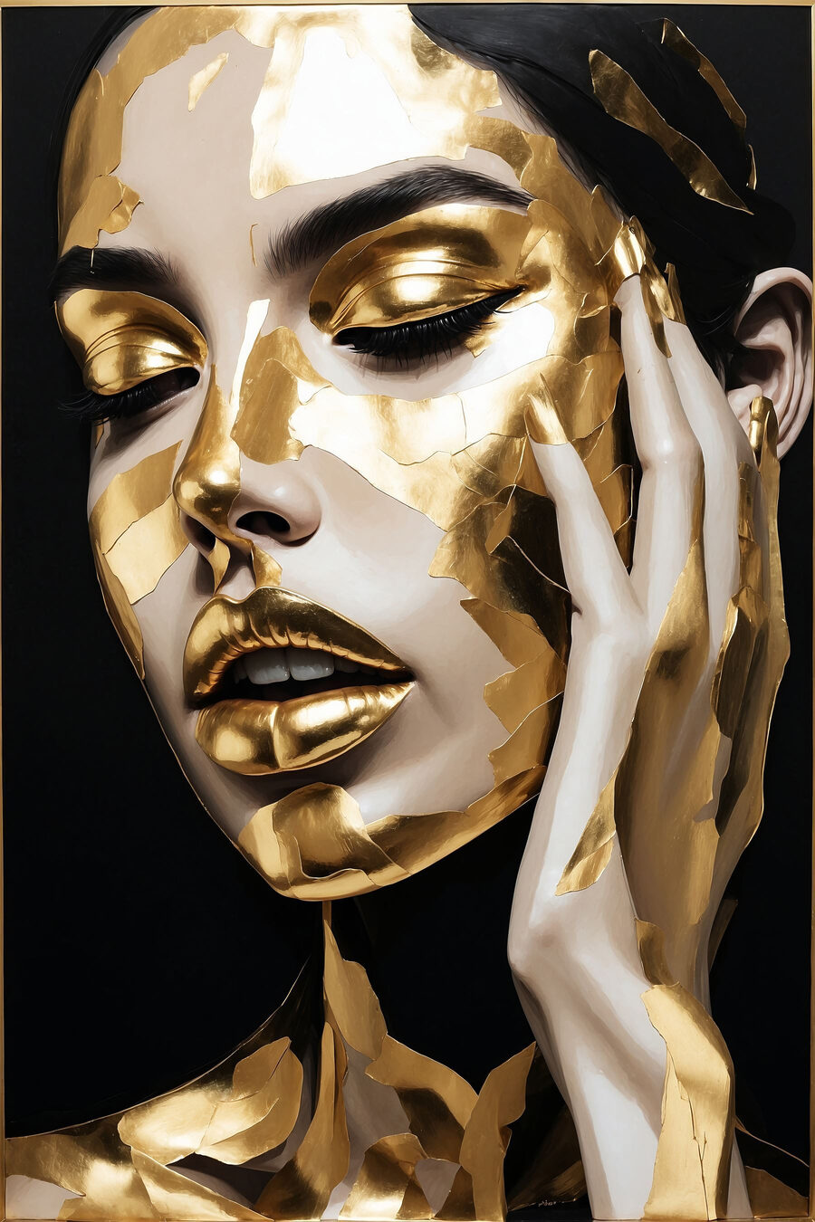 Zlaté svetlo na tvári — celý dizajn