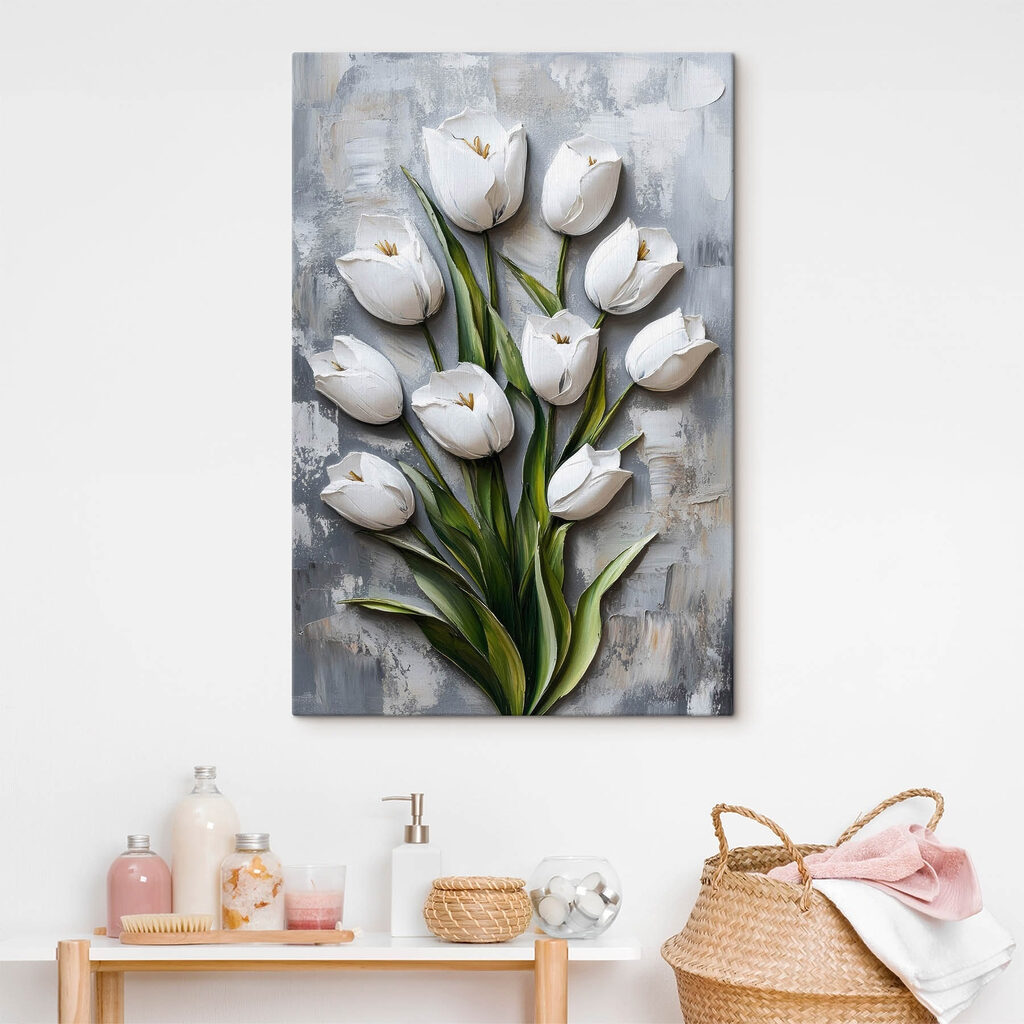 Biele tulipány v ťahoch — interiér 1