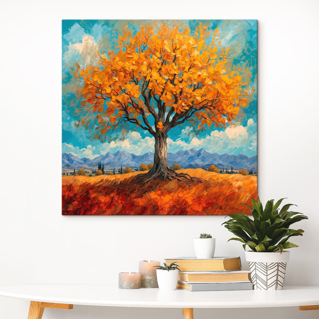 Oranžová koruna nad modrou — interiér 3