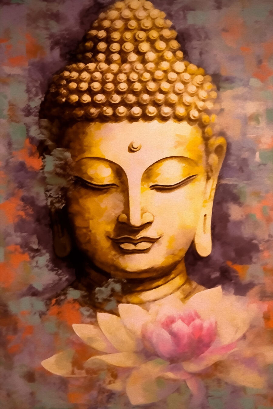 Budha nad ružovým lotosom — celý dizajn