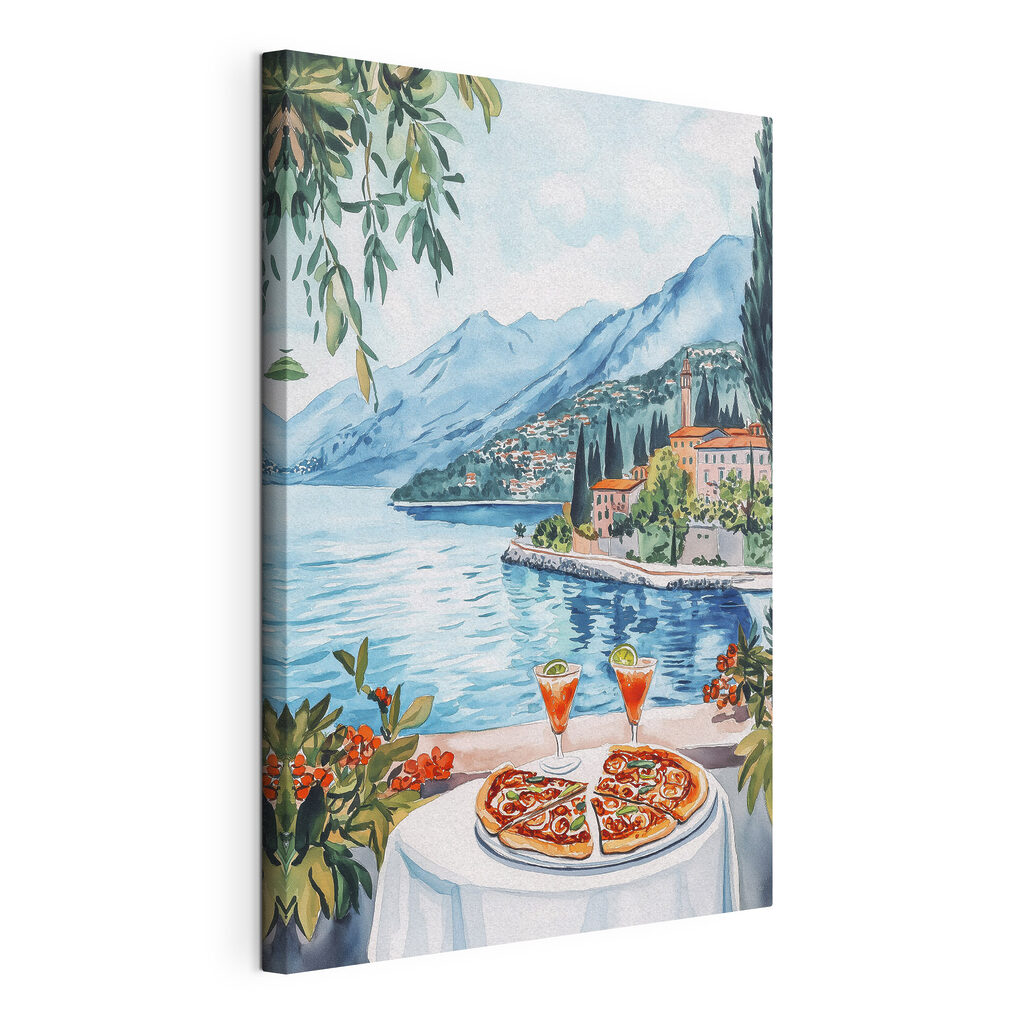 Pizza pri dedinskom jazere: napnuté plátno a obtočený okraj