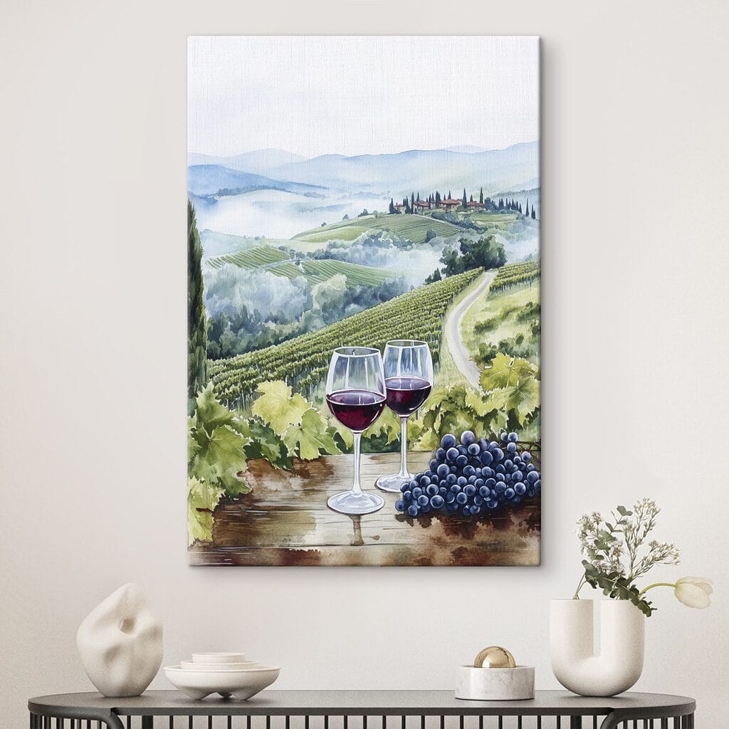 Dva poháre nad vinicami — interiér 1