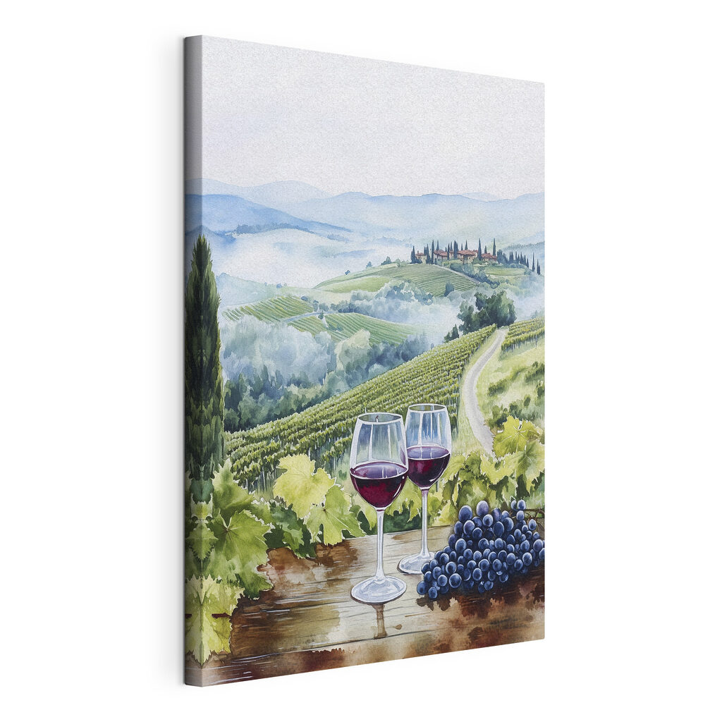 Dva poháre nad vinicami — pohľad na tovar