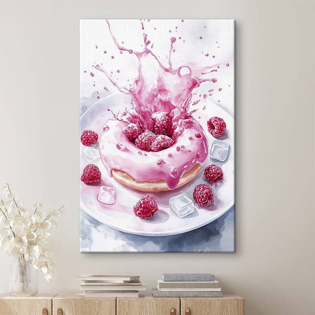 Malinový donut so striekancami — interiér 1