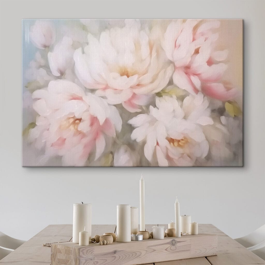 Pivonky v ružovom opare — interiér 1