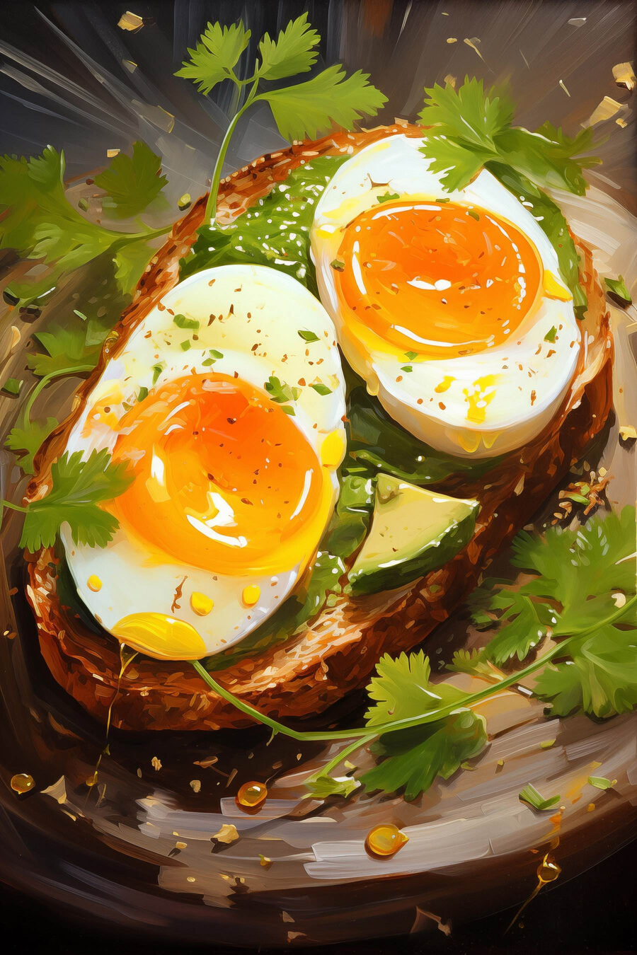 Avokádový toast s vajcom — celý dizajn