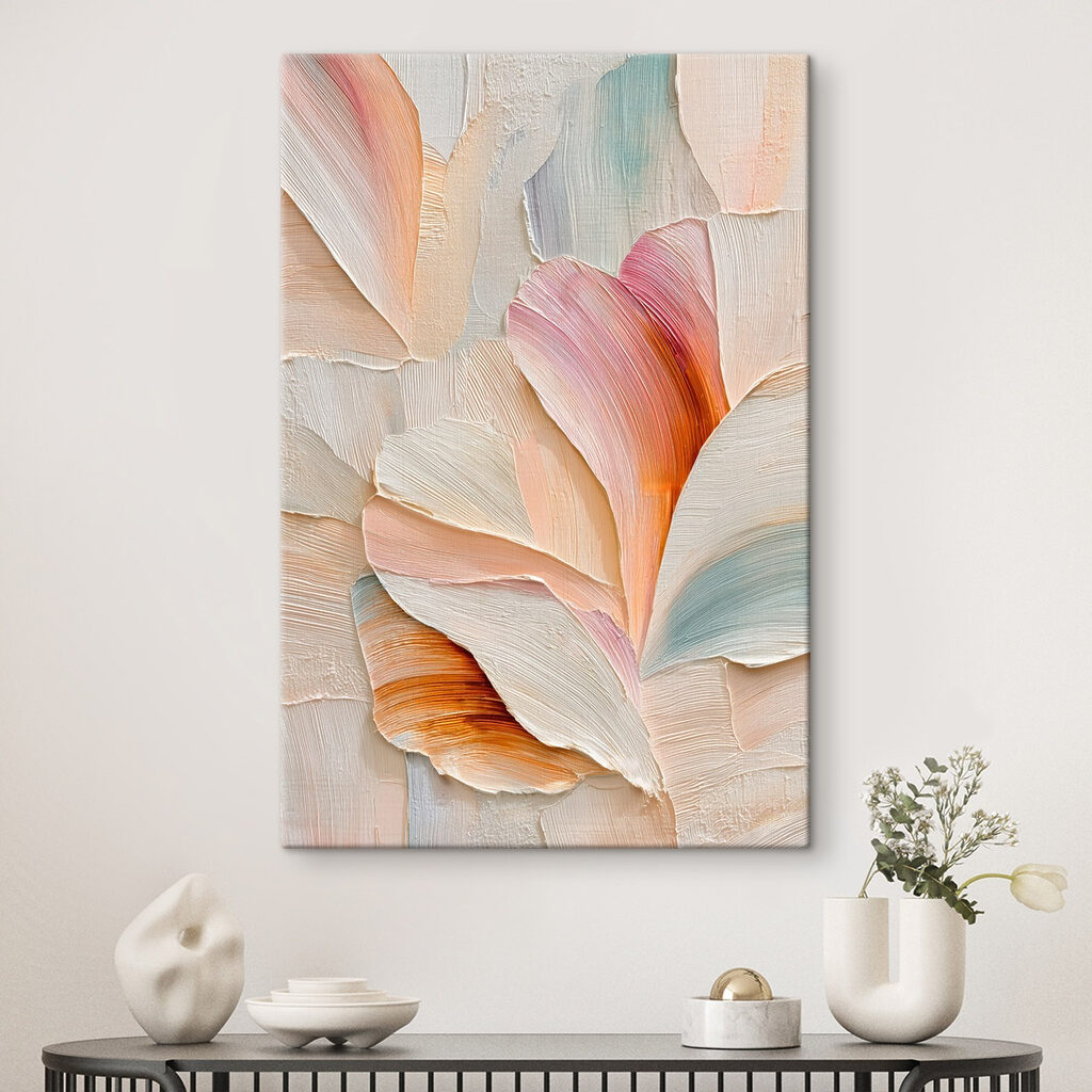 Ružový záhyb na krémovej v interiéri