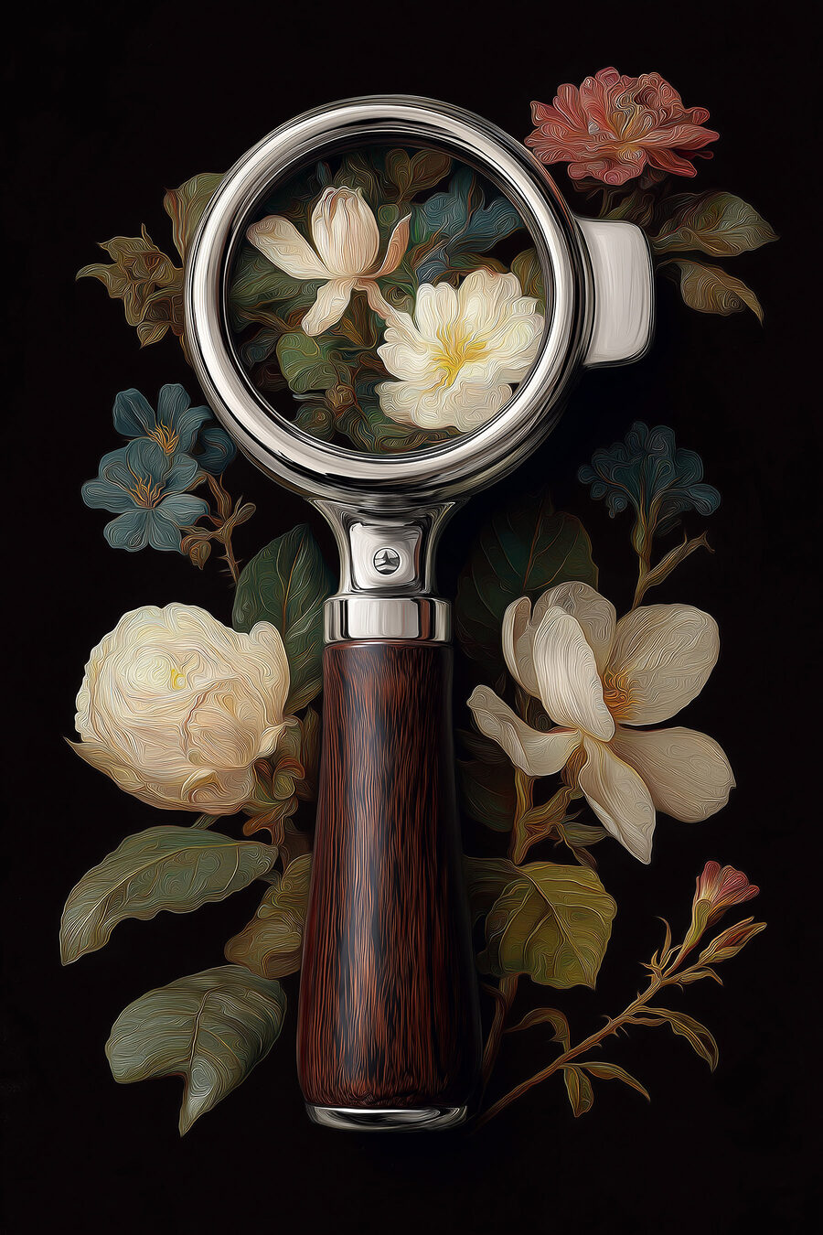 Kvety pod lupou — celý dizajn