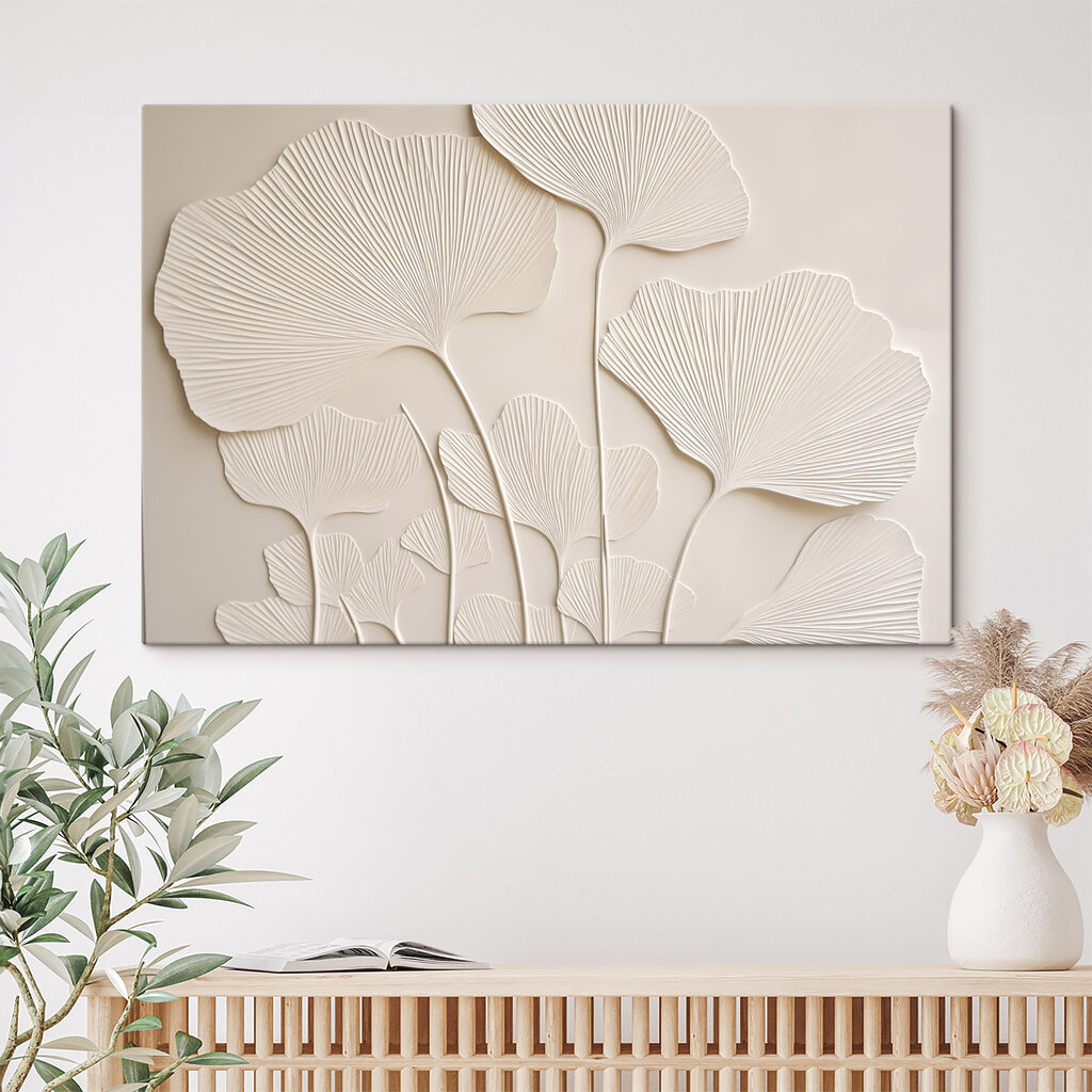 Biele ginkgo listy — interiér 2