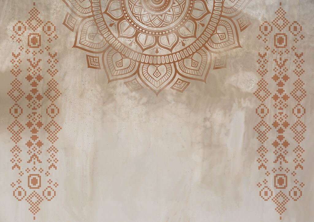 Mandala v teplých líniách — celý dizajn