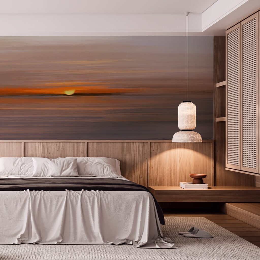 Nízke slnko medzi pásmi v interiéri