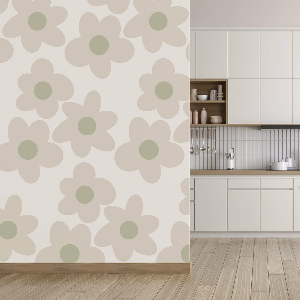 Okrúhle sivozelené kvety — interiér 2