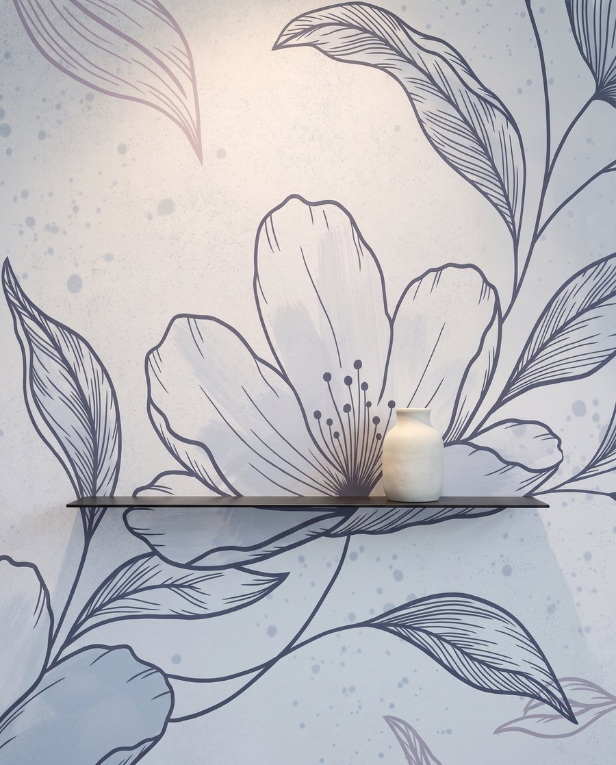 Kvetnatá vetva v šrafovaní — detail