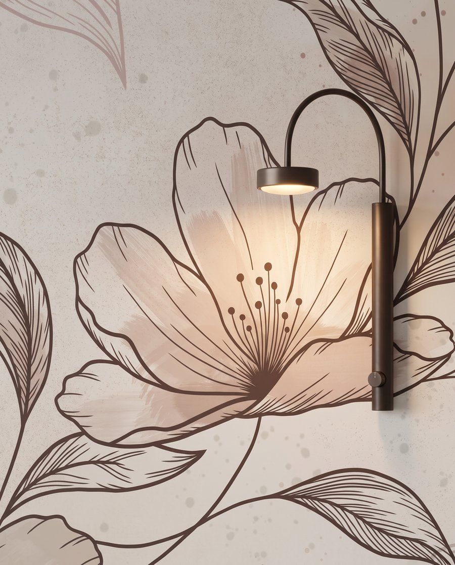 Kvetnatá vetva v šrafovaní — detail