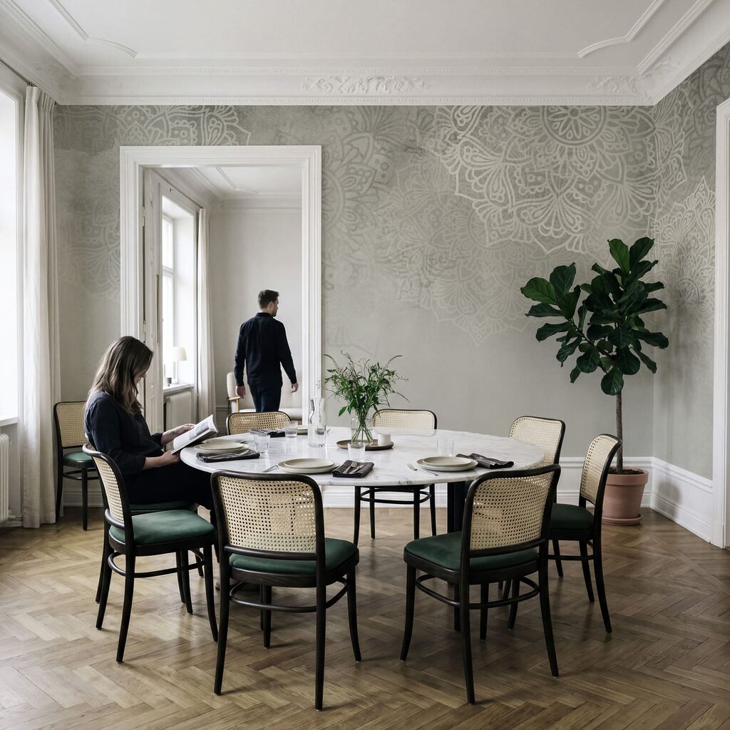 Ornamenty nad farebnou hmlou — interiér 4