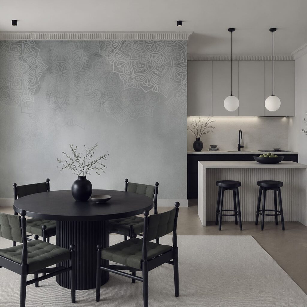 Ornamenty nad farebnou hmlou — interiér 3