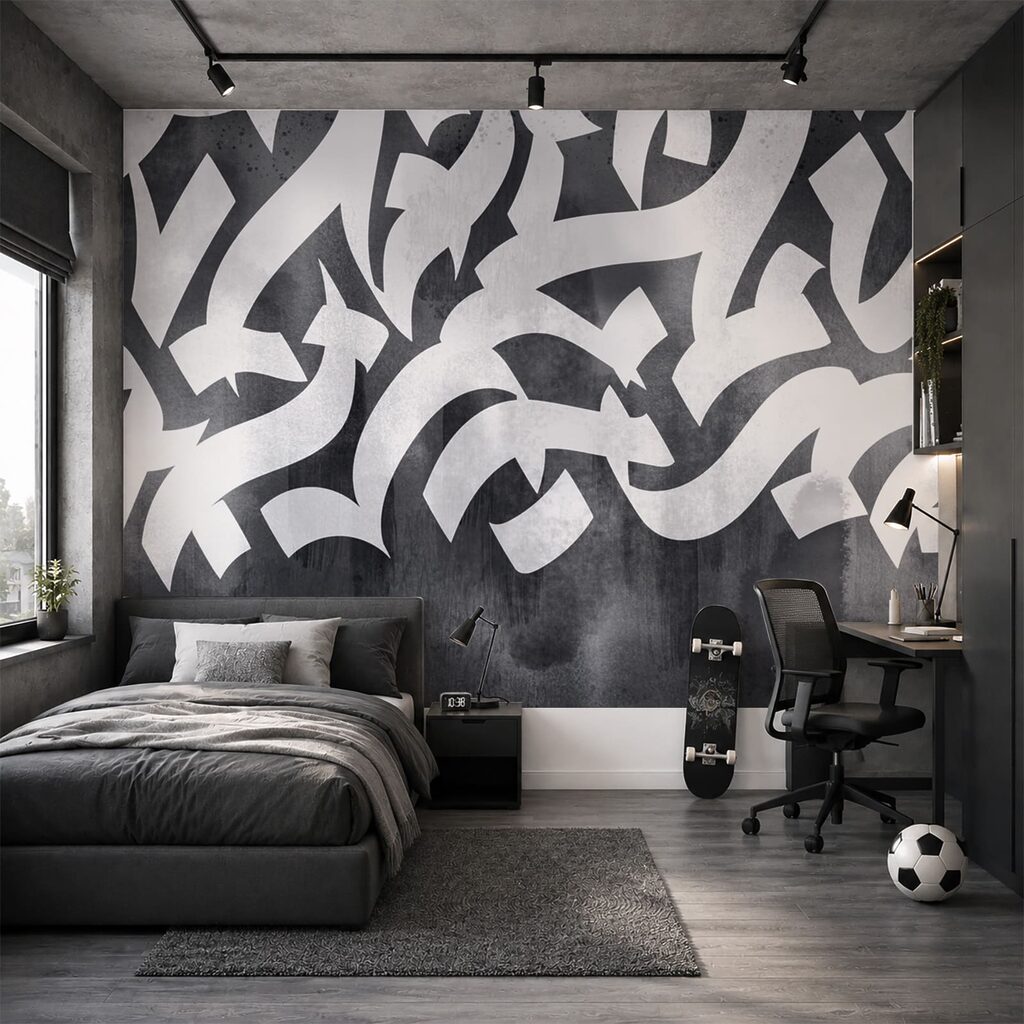 Hranaté graffiti písmená — interiér 3